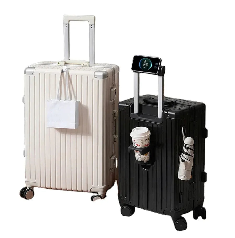 JMT-746890 Custom Logo Hard Shell Carry-On Luggage Set - 20 and 24 Inch with Smooth Rolling Wheels and Zipper Closure