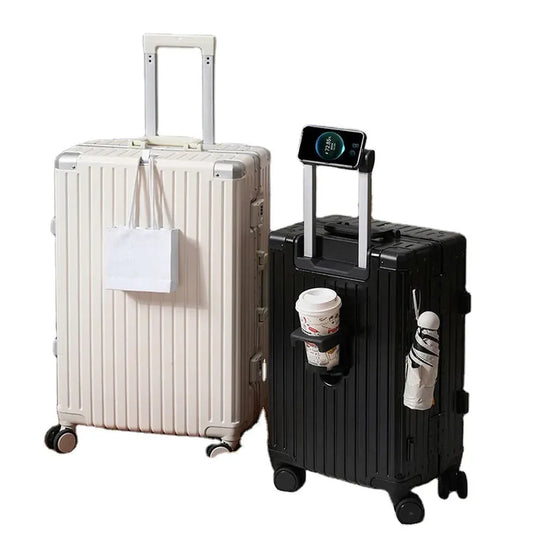 JMT-746890 Custom Logo Hard Shell Carry-On Luggage Set - 20 and 24 Inch with Smooth Rolling Wheels and Zipper Closure