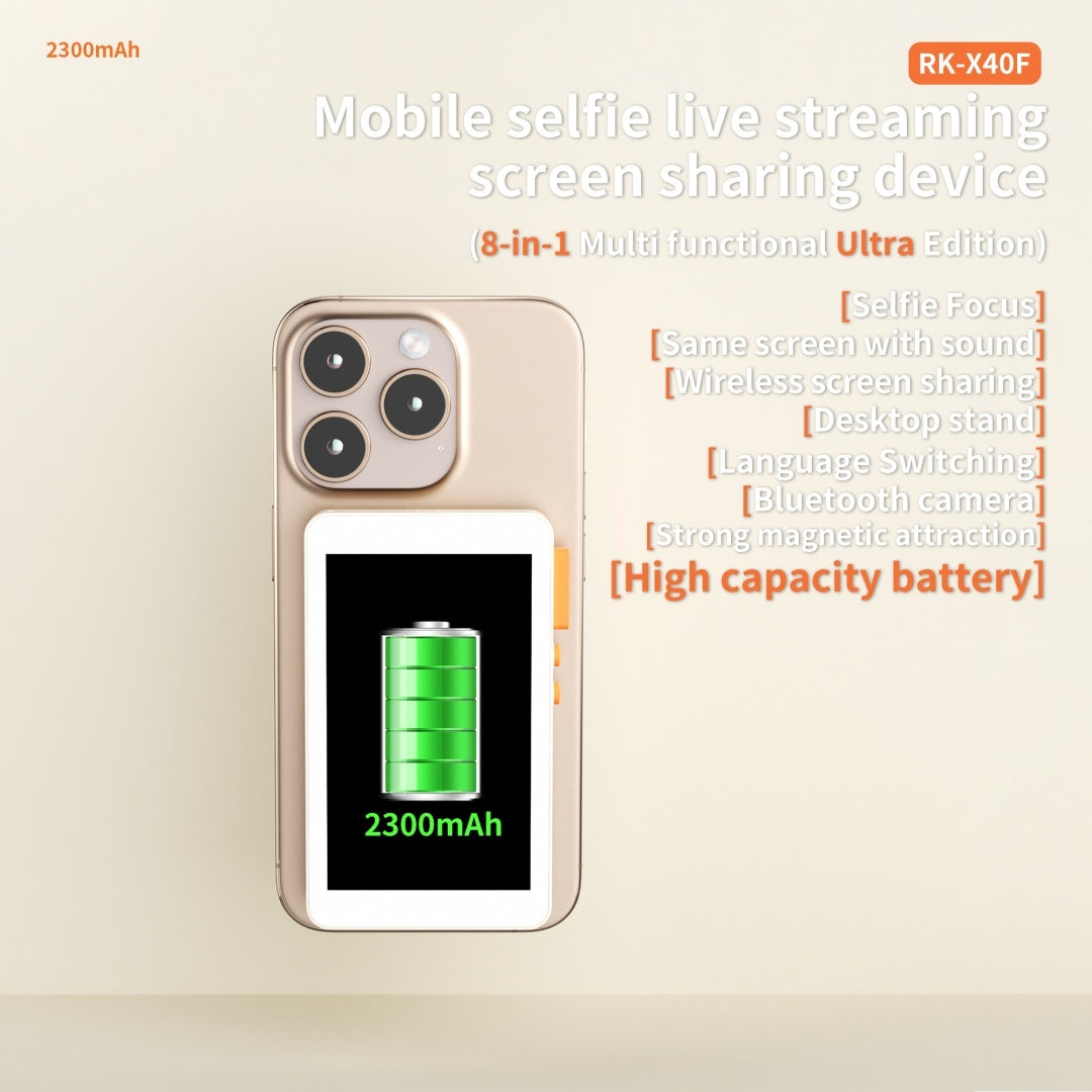 JMT-747018 Eight-in-One Mobile Selfie Screen Sharing Device with Adjustable Display and Bluetooth Camera