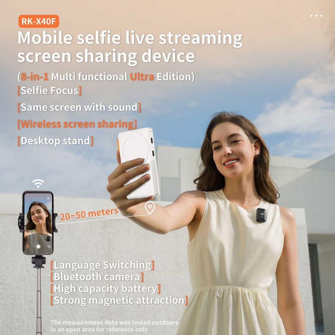JMT-747018 Eight-in-One Mobile Selfie Screen Sharing Device with Adjustable Display and Bluetooth Camera