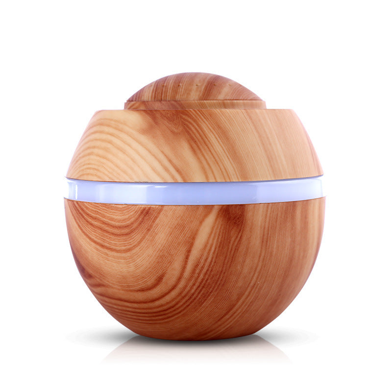 JMT-747146 Wood Grain USB Mini Humidifier with Colorful Gradient Lighting and 500ML Capacity