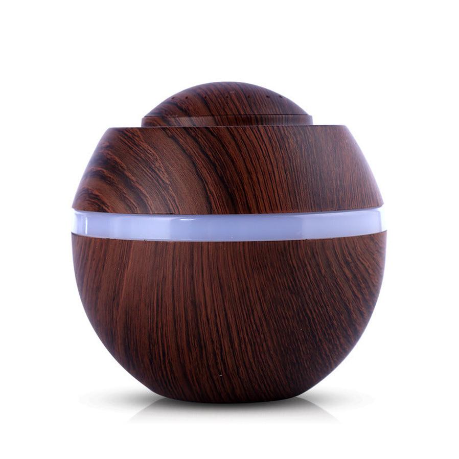 JMT-747146 Wood Grain USB Mini Humidifier with Colorful Gradient Lighting and 500ML Capacity