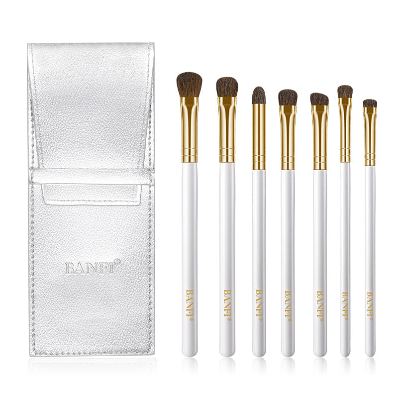 JMT-747274 7-Piece Soft Horse Hair Eyeshadow Brush Set with Wooden Handles