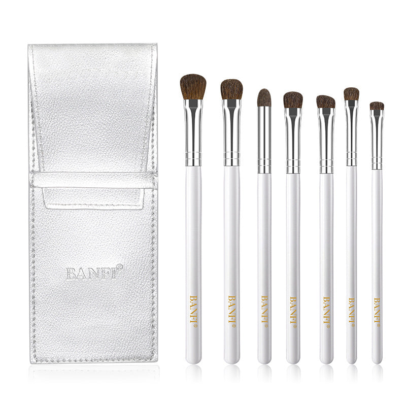 JMT-747274 7-Piece Soft Horse Hair Eyeshadow Brush Set with Wooden Handles