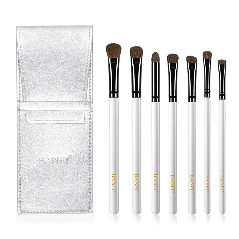 JMT-747274 7-Piece Soft Horse Hair Eyeshadow Brush Set with Wooden Handles