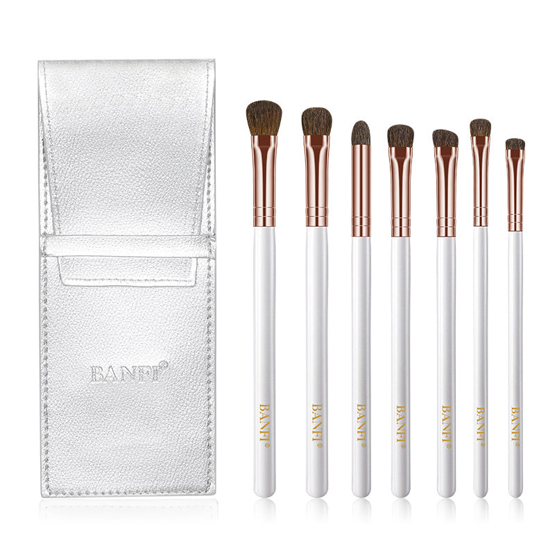 JMT-747274 7-Piece Soft Horse Hair Eyeshadow Brush Set with Wooden Handles