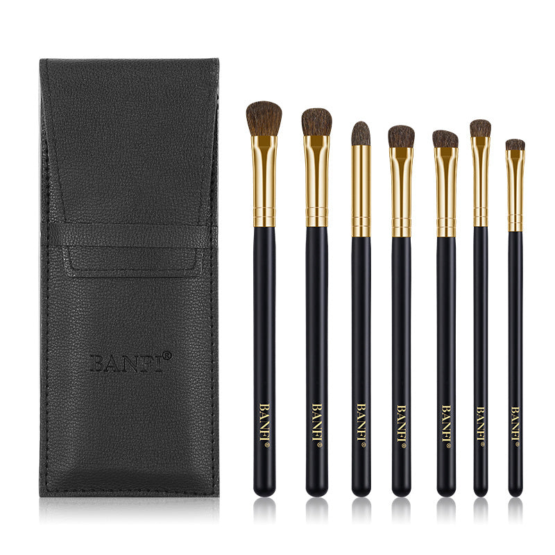JMT-747274 7-Piece Soft Horse Hair Eyeshadow Brush Set with Wooden Handles