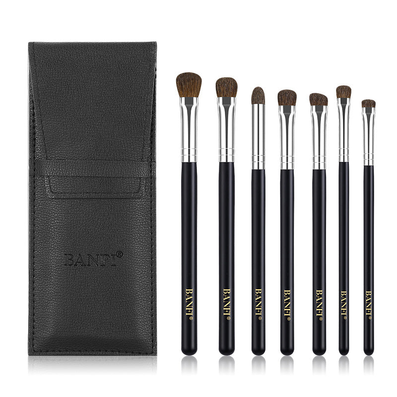 JMT-747274 7-Piece Soft Horse Hair Eyeshadow Brush Set with Wooden Handles