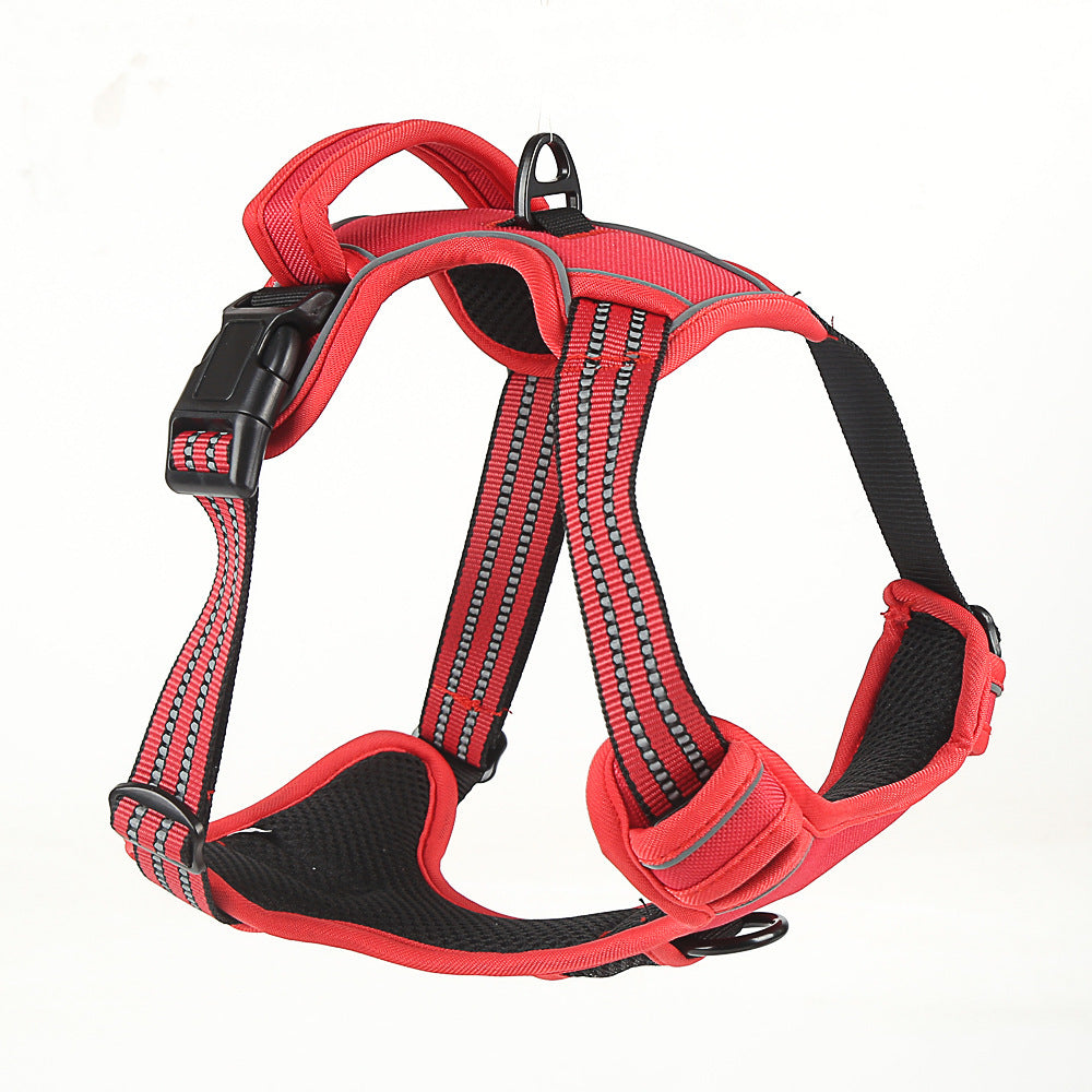 JMT-747338 Universal Reflective Dog Leash Harness with Adjustable Chest Sizes