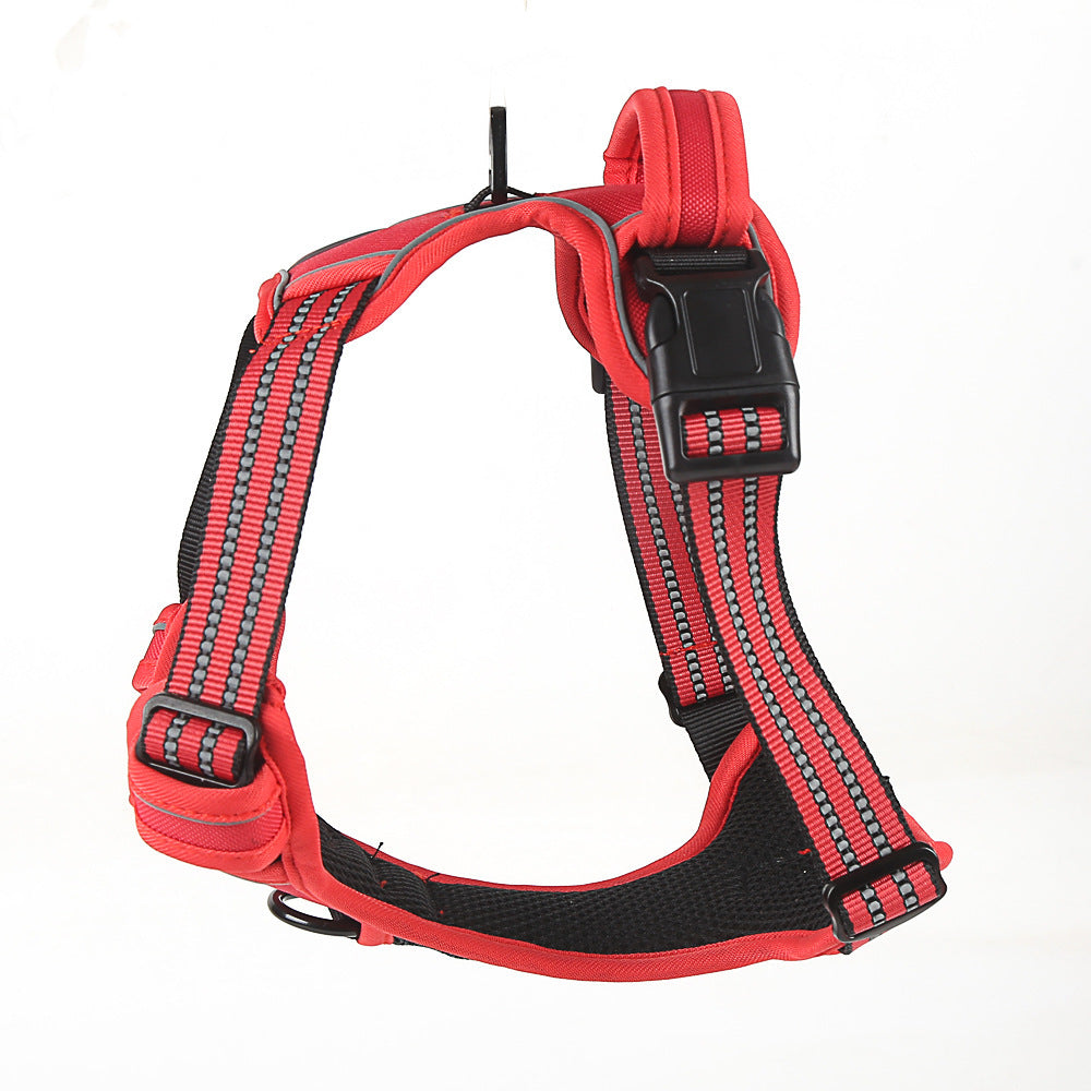JMT-747338 Universal Reflective Dog Leash Harness with Adjustable Chest Sizes