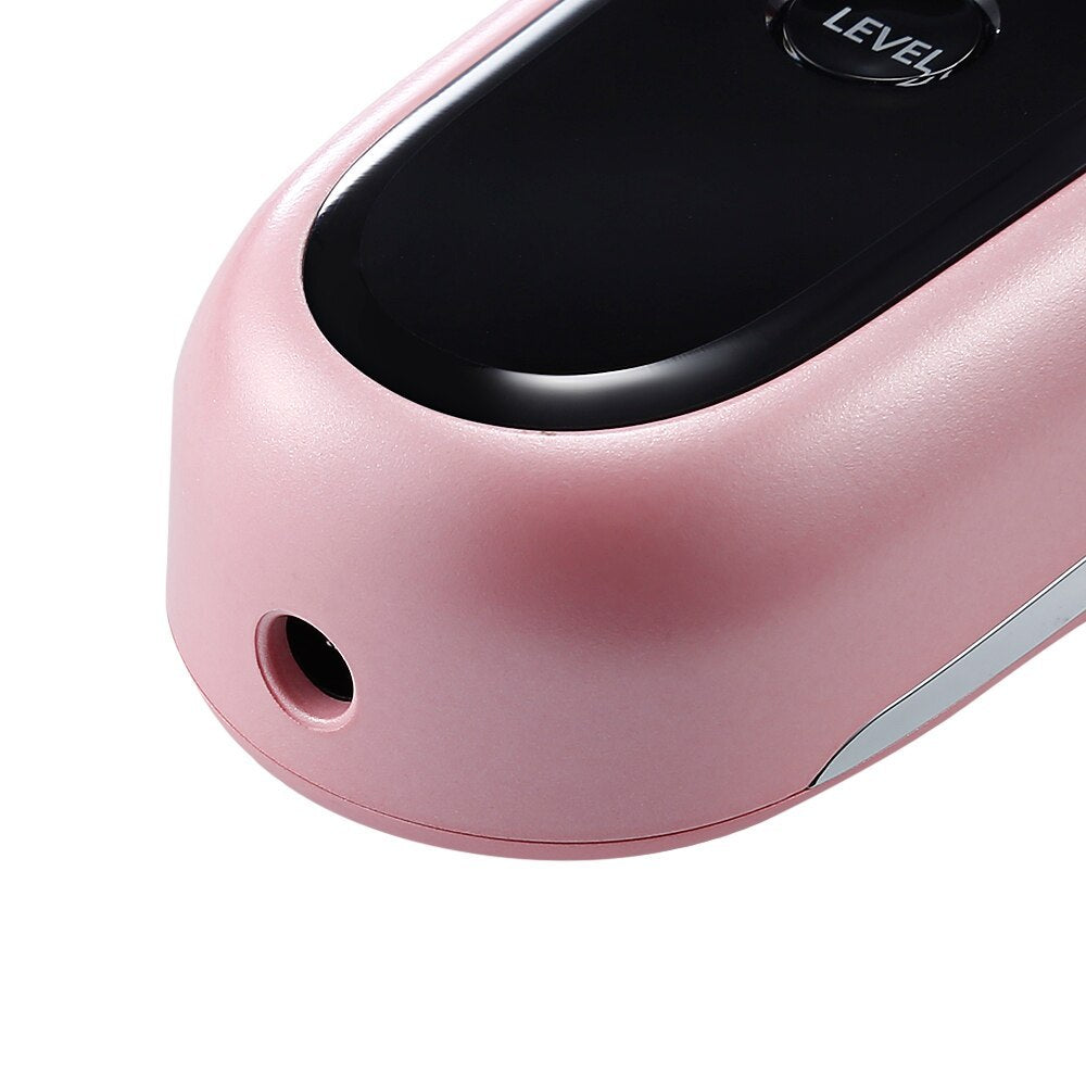 JMT-747402 EMS Microcurrent Beauty Device with RF, Vibration, and LED Light Therapy in Pink and White