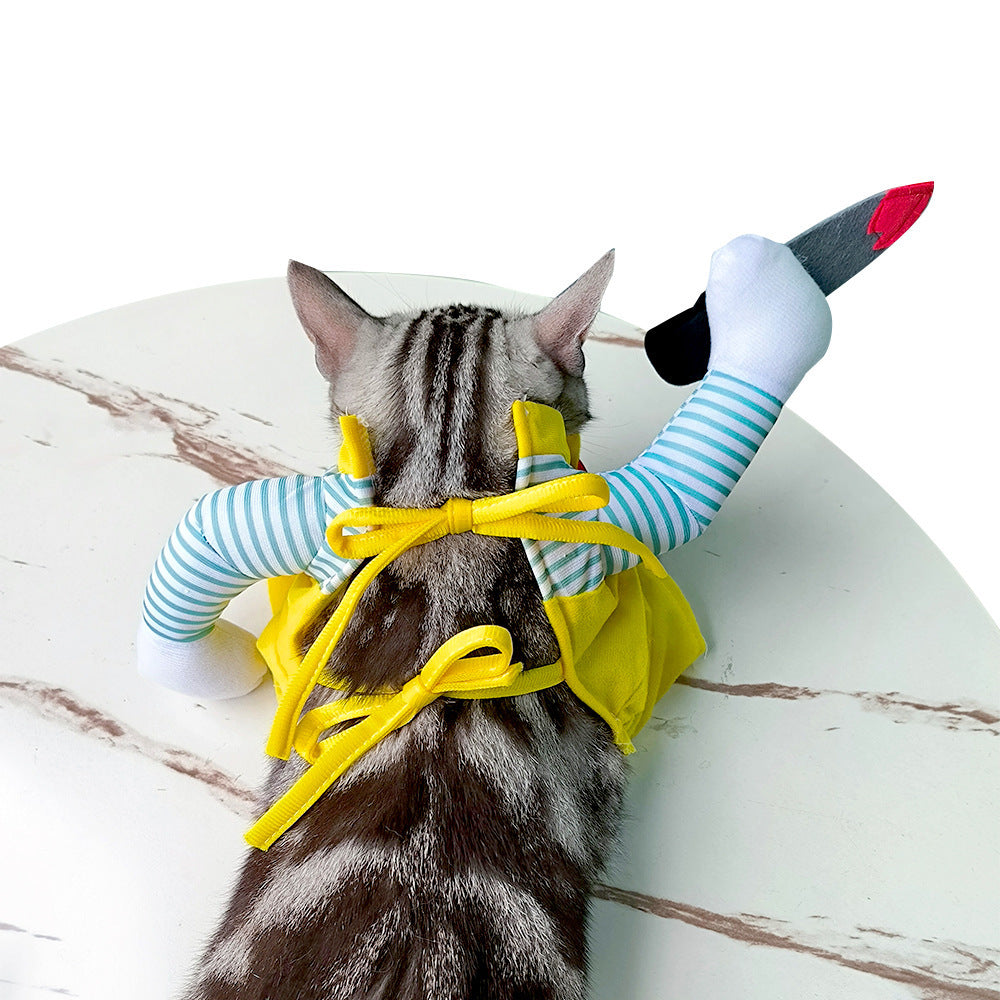 JMT-747786 Creative Yellow Cat Costume - Assassin Style Clothing for Pets, made of Polyester, Available in Sizes S, M, L, XL