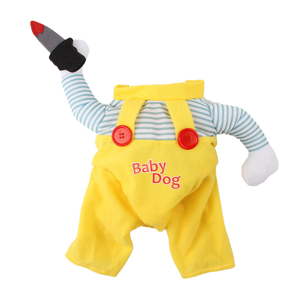 JMT-747786 Creative Yellow Cat Costume - Assassin Style Clothing for Pets, made of Polyester, Available in Sizes S, M, L, XL