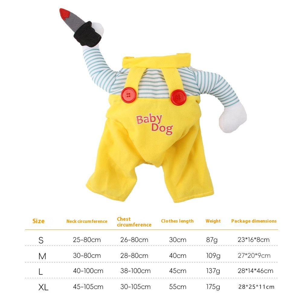 JMT-747786 Creative Yellow Cat Costume - Assassin Style Clothing for Pets, made of Polyester, Available in Sizes S, M, L, XL