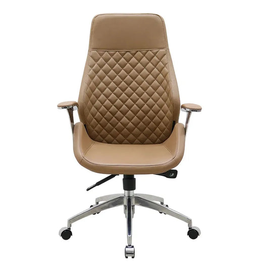 JMT-747914 Luxury Leather Swivel Lounge Chair with Aluminium Base for Living Room and Office Use