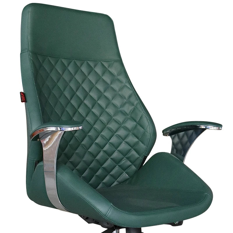 JMT-747914 Luxury Leather Swivel Lounge Chair with Aluminium Base for Living Room and Office Use
