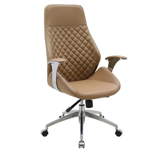 JMT-747914 Luxury Leather Swivel Lounge Chair with Aluminium Base for Living Room and Office Use