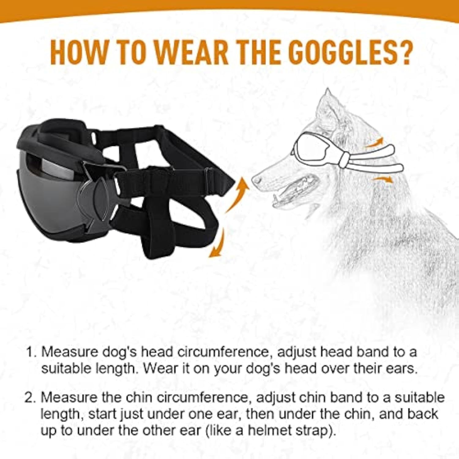 JMT-747978 Stylish Windproof Pet Goggles for Medium to Large Dogs – Sun Protection, Anti-Fog, and Adjustable Strap for Outdoor Activities