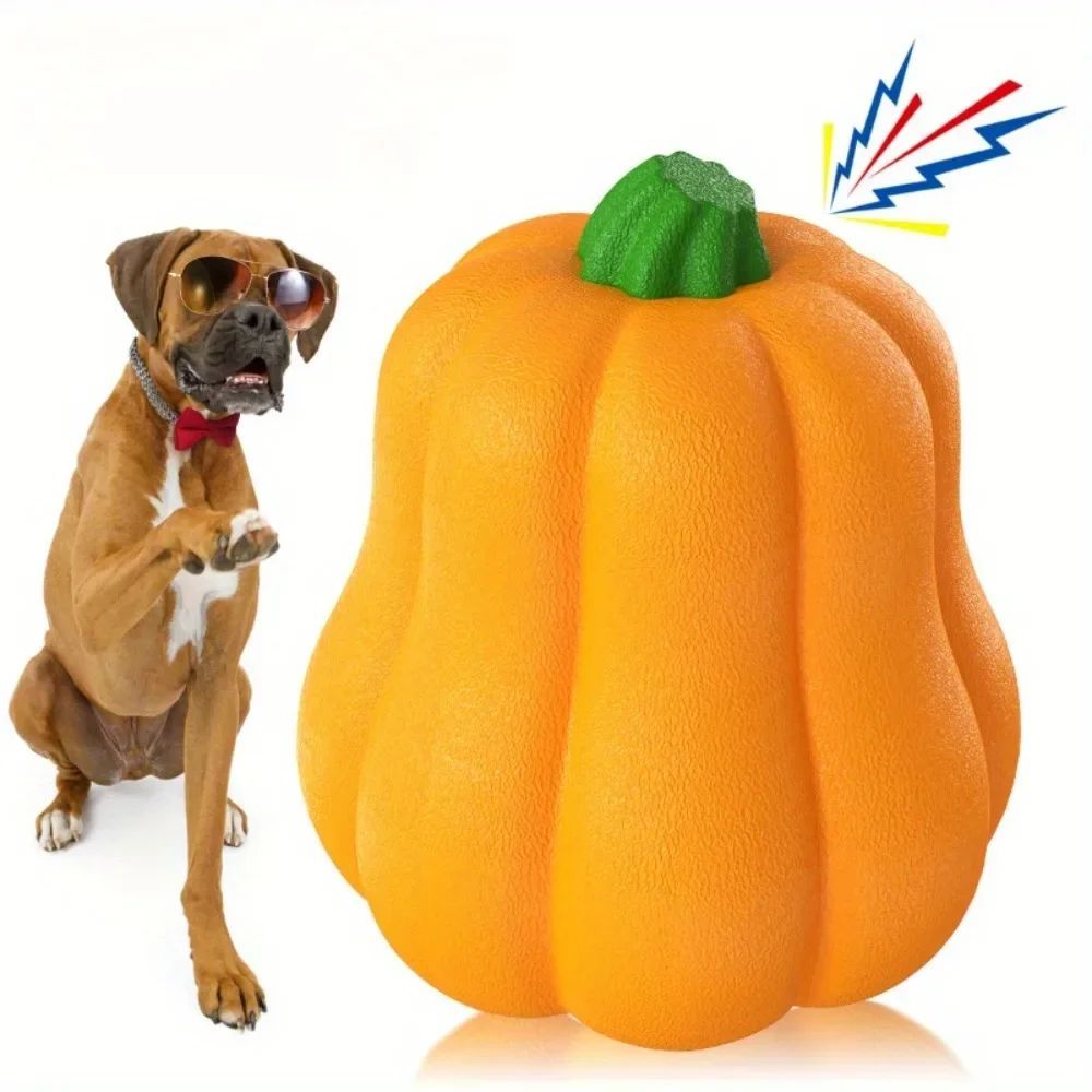 JMT-748298 Interactive Dog Toothbrush Toy with Sound and Grinding Features - Available in Pumpkin and Orange