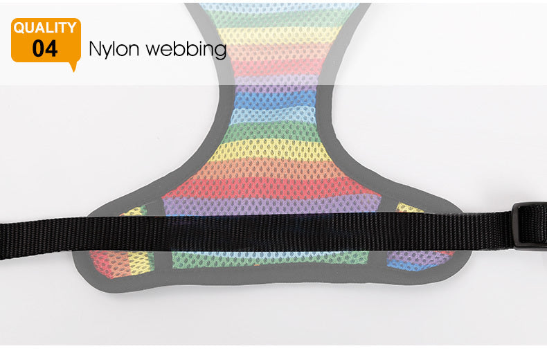 JMT-748490 Rainbow Striped Chest Strap in S, M, L Sizes - Comfortable Sandwich Mesh Design