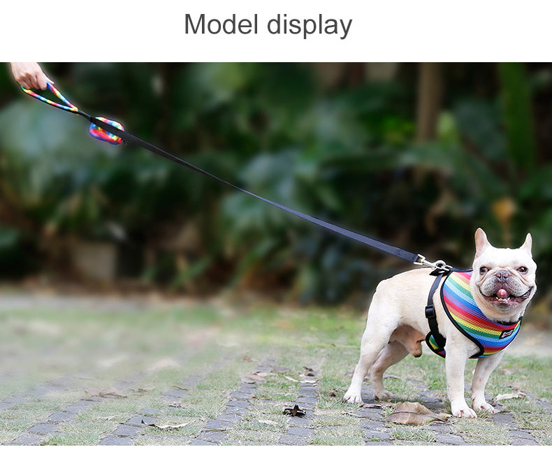 JMT-748490 Rainbow Striped Chest Strap in S, M, L Sizes - Comfortable Sandwich Mesh Design