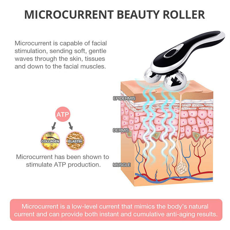 JMT-748554 3D Roller Massager for Facial and Body Contouring, Silver and Gold Options