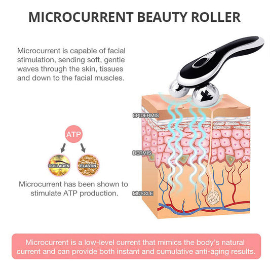 JMT-748554 3D Roller Massager for Facial and Body Contouring, Silver and Gold Options