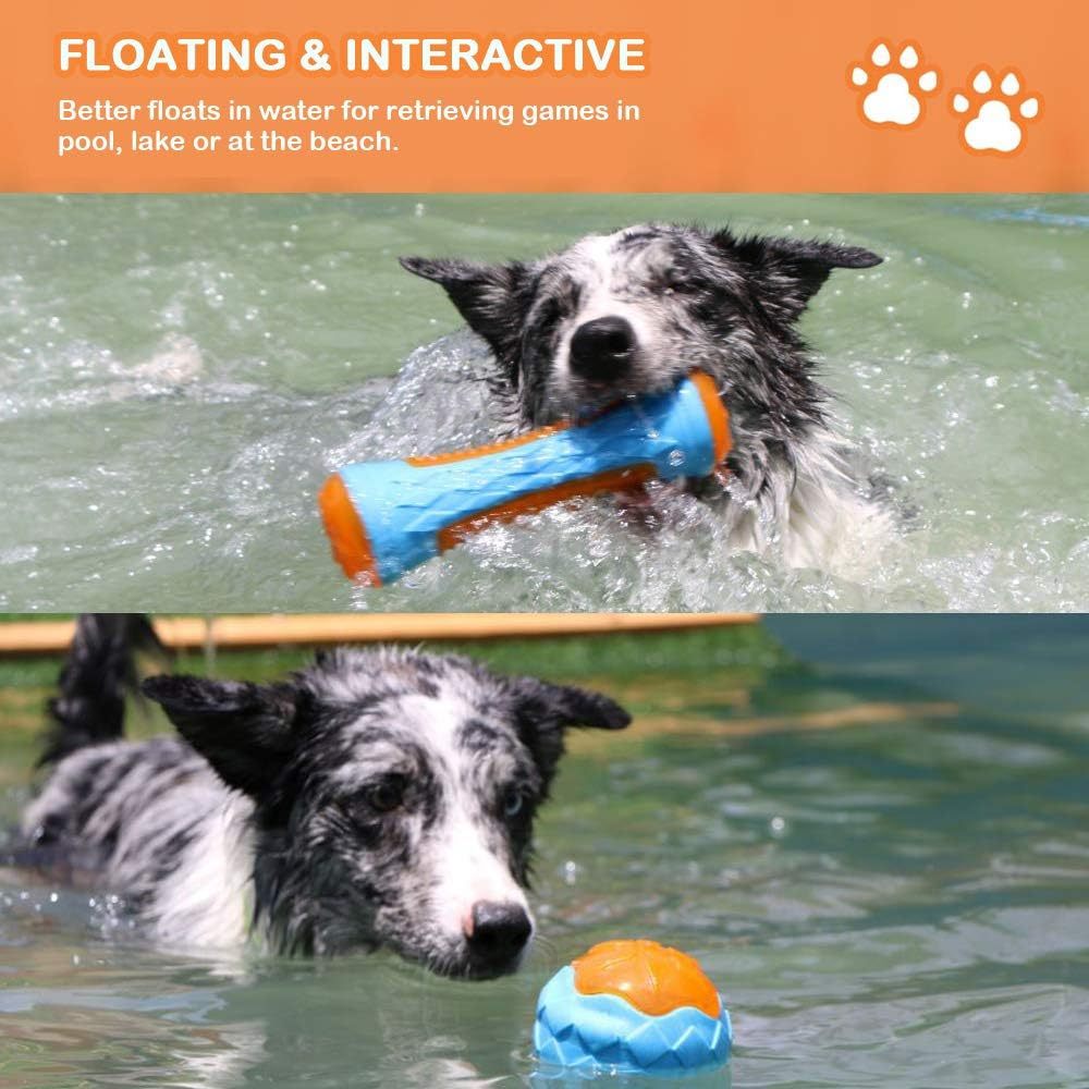 JMT-750282 Interactive Floating Dog Squeaky Toy Set for Fetch and Play in Water