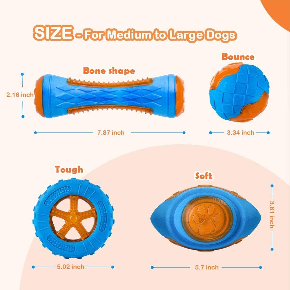 JMT-750282 Interactive Floating Dog Squeaky Toy Set for Fetch and Play in Water