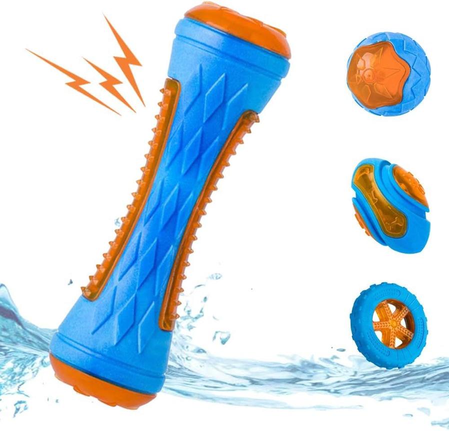 JMT-750282 Interactive Floating Dog Squeaky Toy Set for Fetch and Play in Water