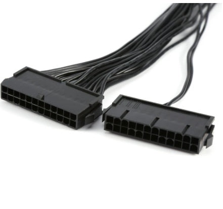 JMT-750474 24PIN Dual Power Supply Extension Cord - 0.3M Adapter for Personal Computers and Security Systems