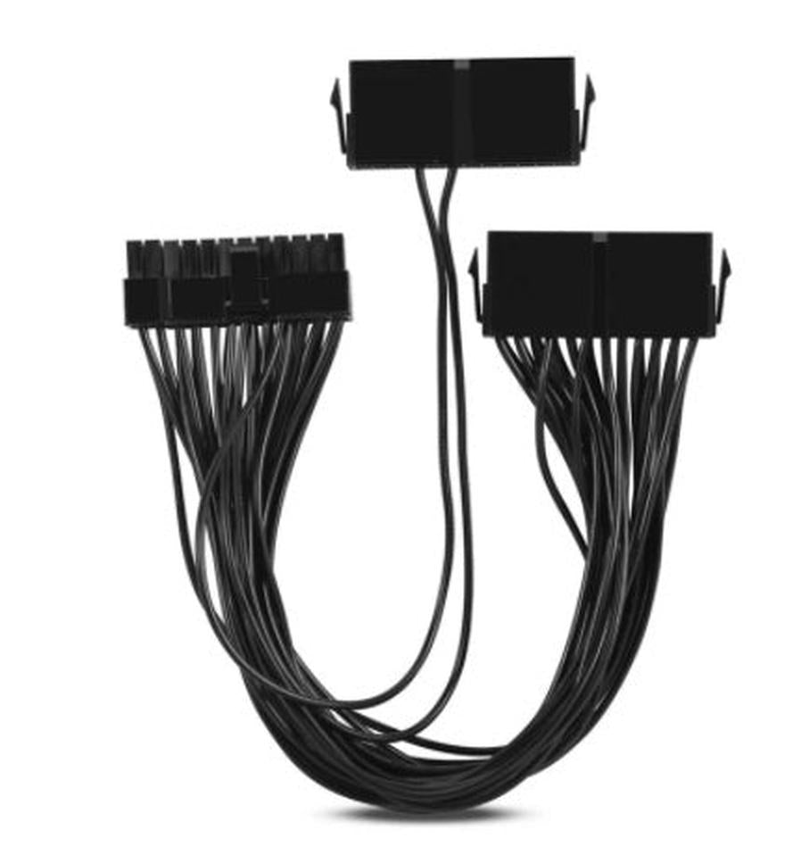 JMT-750474 24PIN Dual Power Supply Extension Cord - 0.3M Adapter for Personal Computers and Security Systems