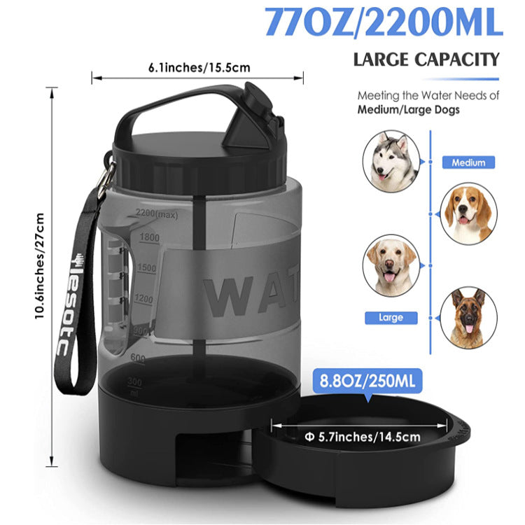 JMT-750474 Large Capacity 2.2L Dog Water Bottle – Portable Outdoor Drinking Kettle for Pets