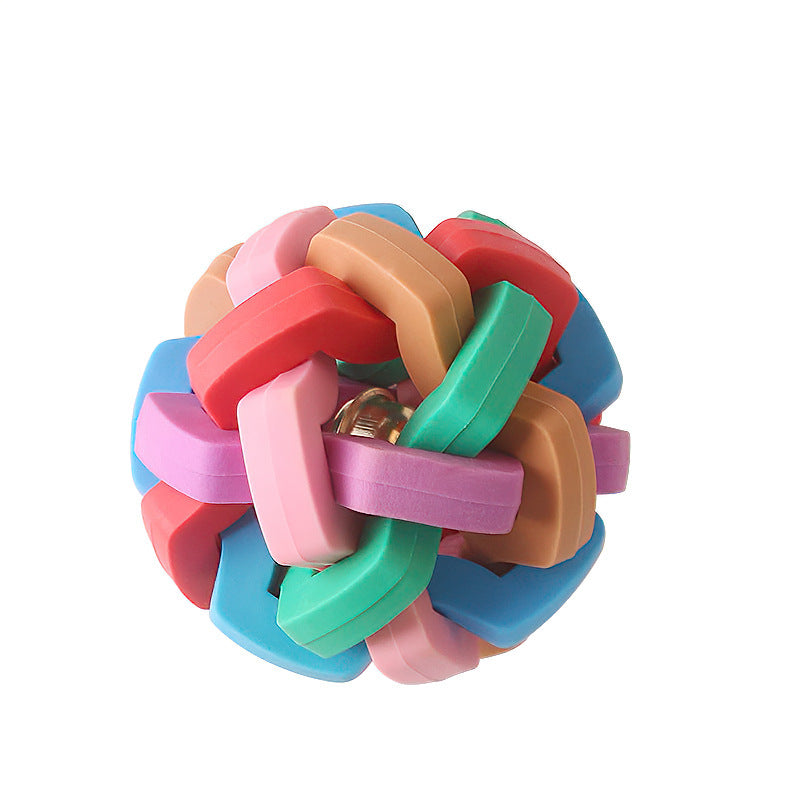 JMT-750602 Colorful Woven Ball Chew Toy for Dental Care - Available in Small, Medium, Large