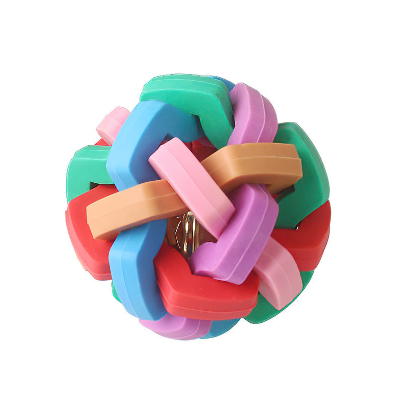 JMT-750602 Colorful Woven Ball Chew Toy for Dental Care - Available in Small, Medium, Large