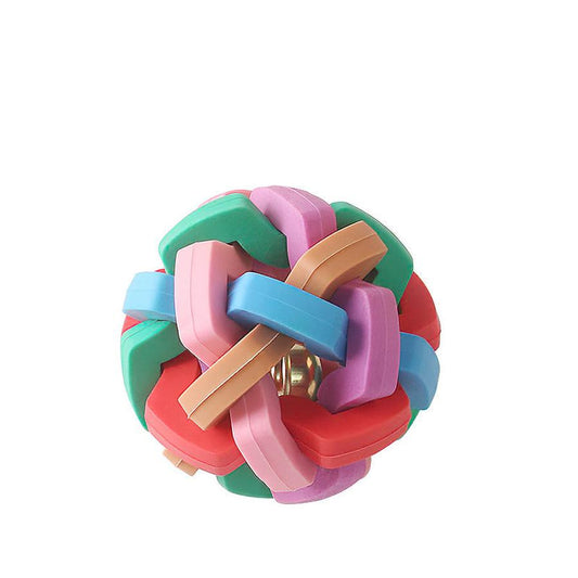 JMT-750602 Colorful Woven Ball Chew Toy for Dental Care - Available in Small, Medium, Large