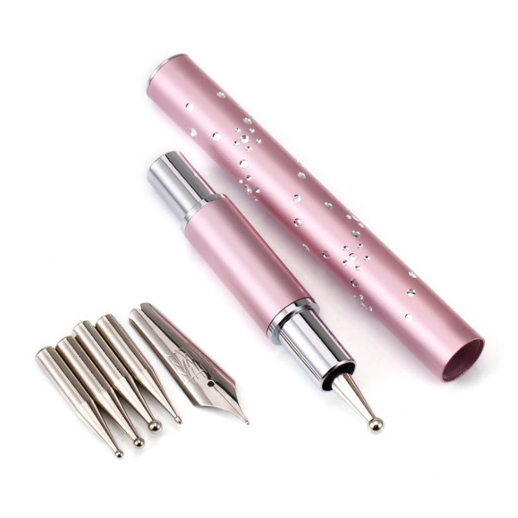 JMT-750602 Metal Nail Painting Pen with Fine Drill Tip for Floral and Lace Designs