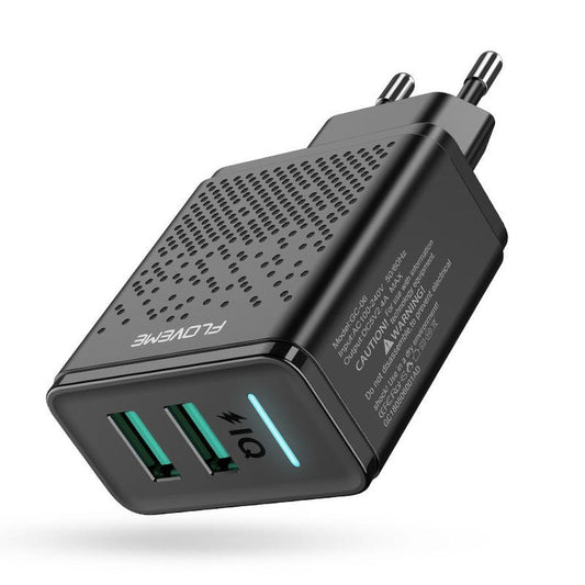 JMT-750794 Dual-Port USB Charger with EU Standard, 5V 2.4A Output, Compact Design
