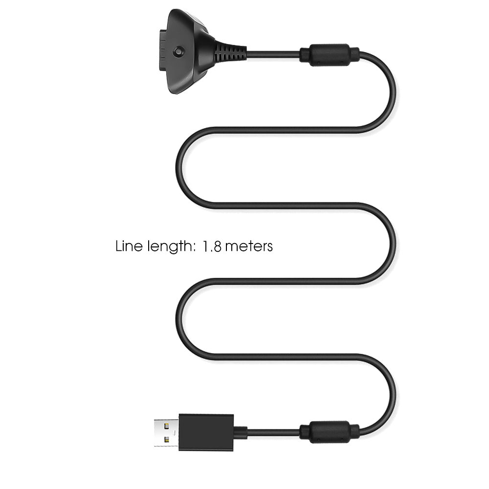 JMT-751626 Xbox 360 Wireless Controller Charging Cable - 1.8m Length, Durable Plastic Design