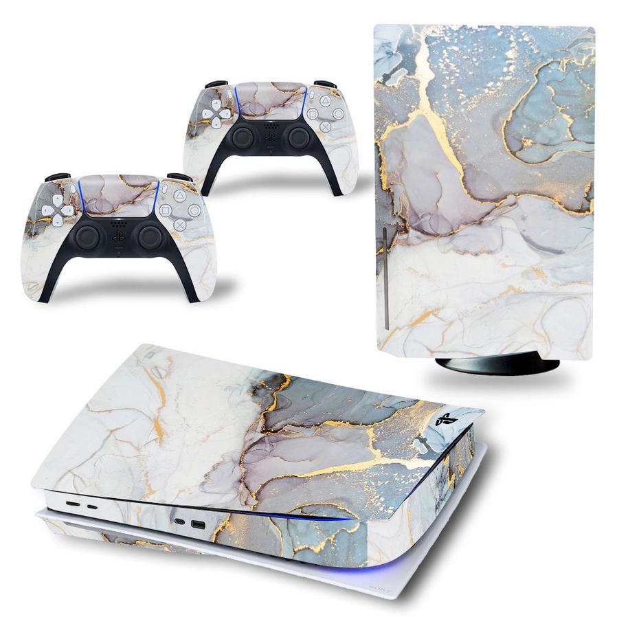 JMT-752074 Vinyl Decals for PS5 Disk Drive Edition - Marble Design Console and Controller Skins