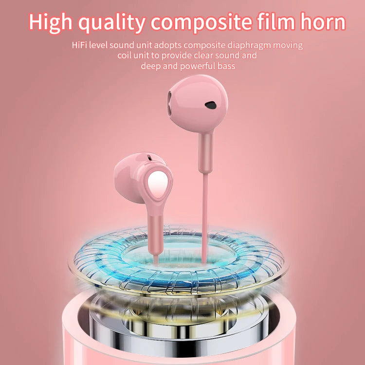 JMT-752266 3.5mm Wired Earphones with Microphone, Universal In-Ear Headphones for Smartphones and Tablets