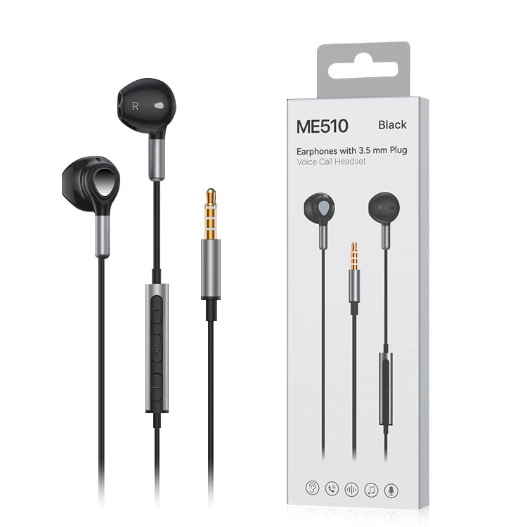 JMT-752266 3.5mm Wired Earphones with Microphone, Universal In-Ear Headphones for Smartphones and Tablets