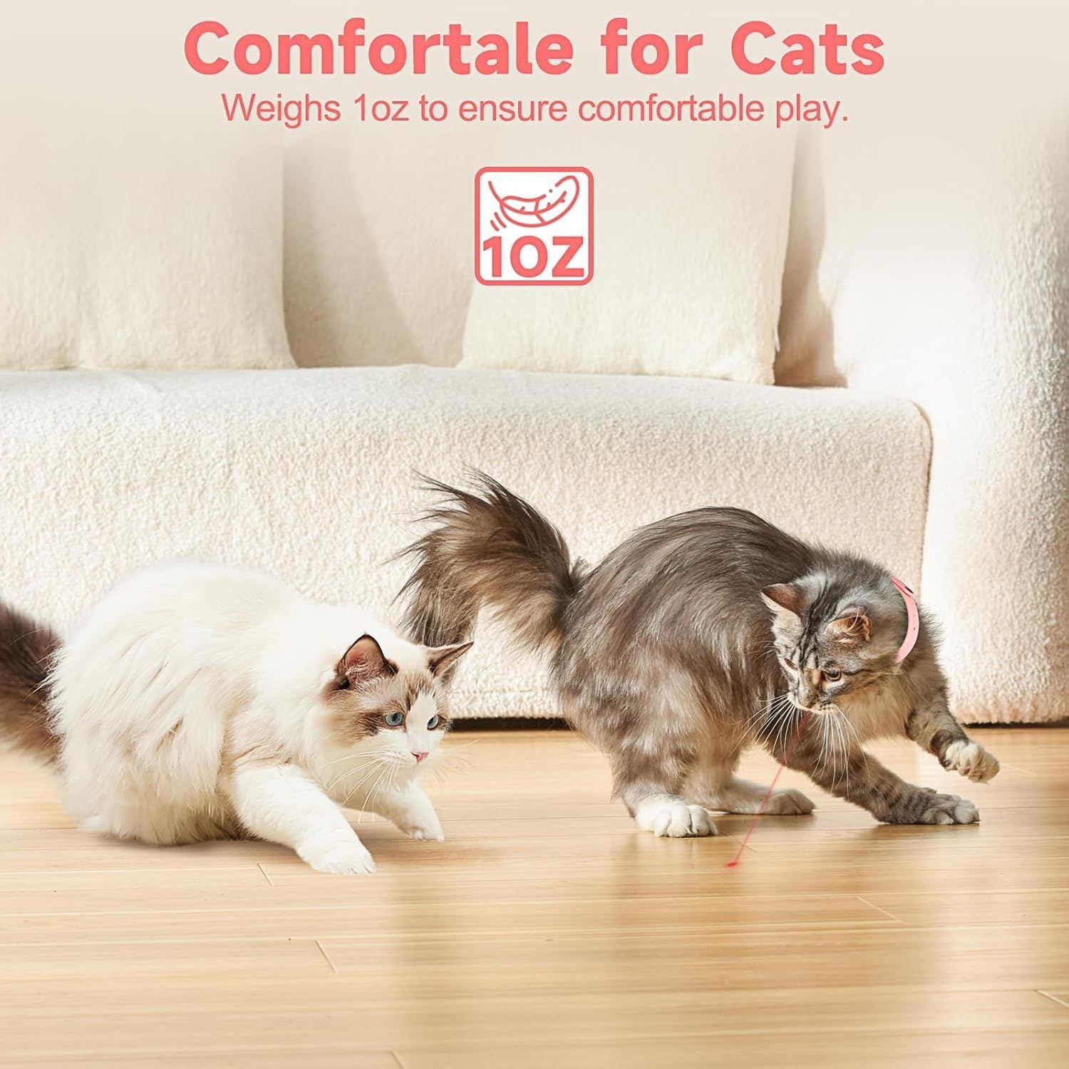 JMT-752266 Wearable LED Interactive Cat Collar with Rechargeable Battery for Indoor Play