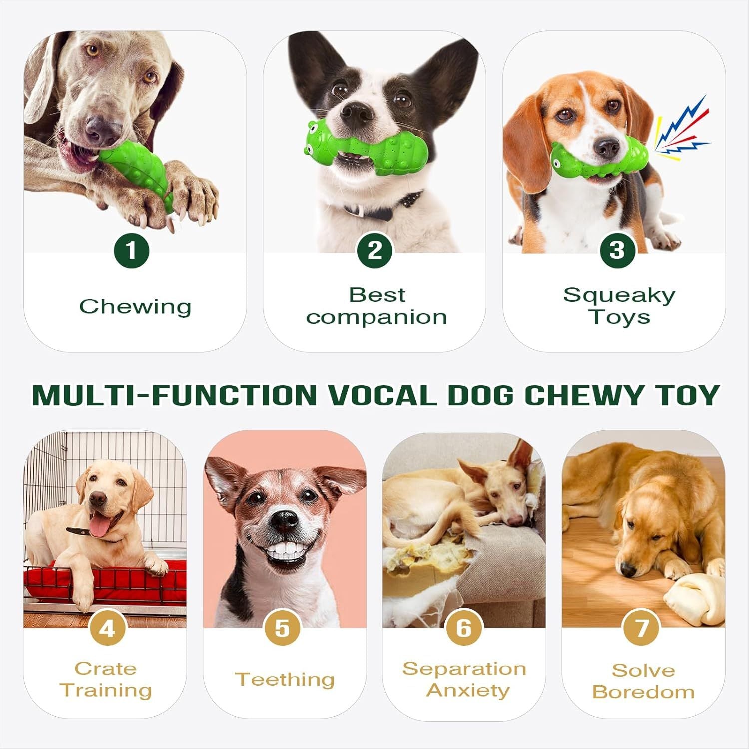 JMT-752586 Interactive TPR Squeaky Dog Chew Toy for Medium to Large Dogs - Bite Resistant Bug Design, Perfect for Indoor and Outdoor Play