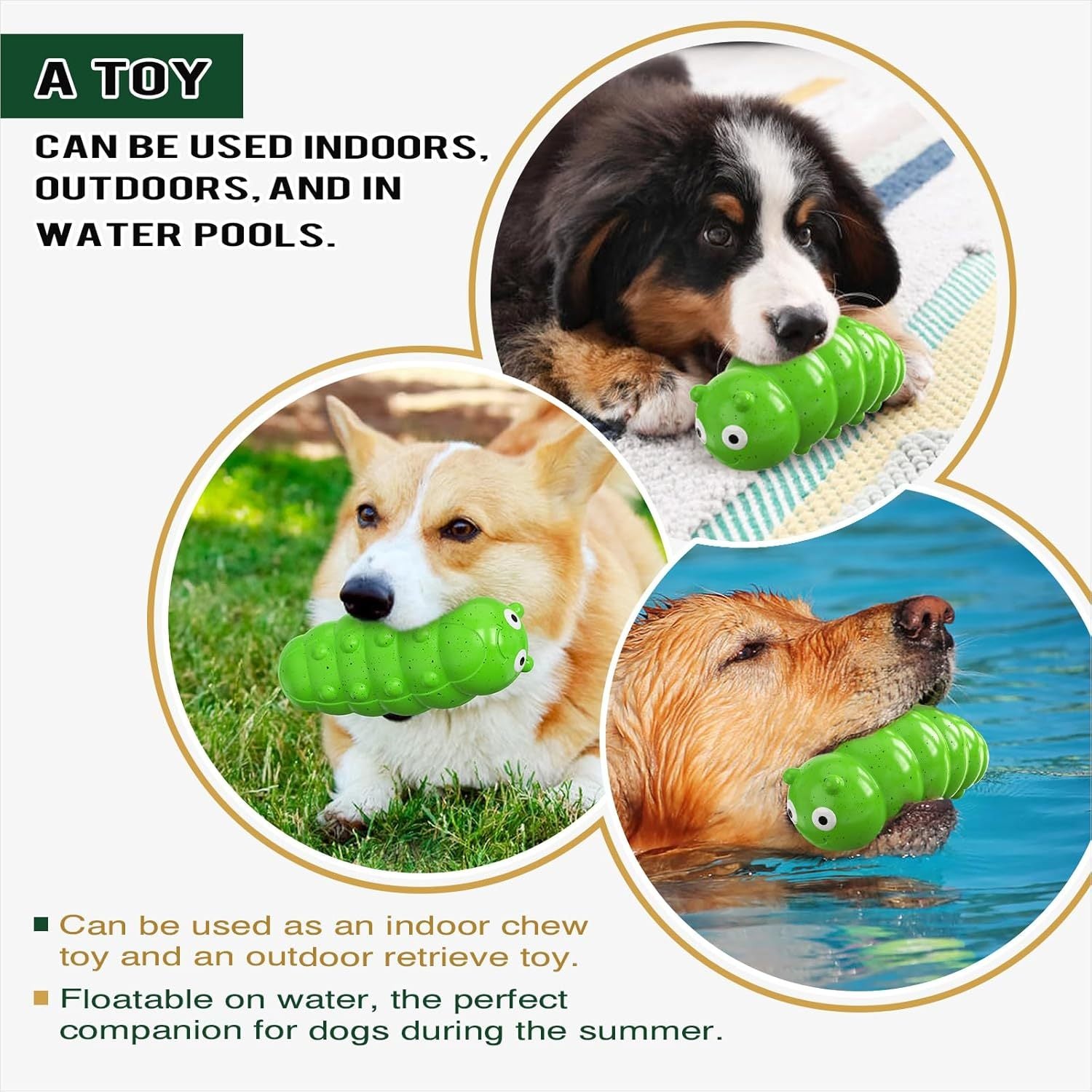 JMT-752586 Interactive TPR Squeaky Dog Chew Toy for Medium to Large Dogs - Bite Resistant Bug Design, Perfect for Indoor and Outdoor Play