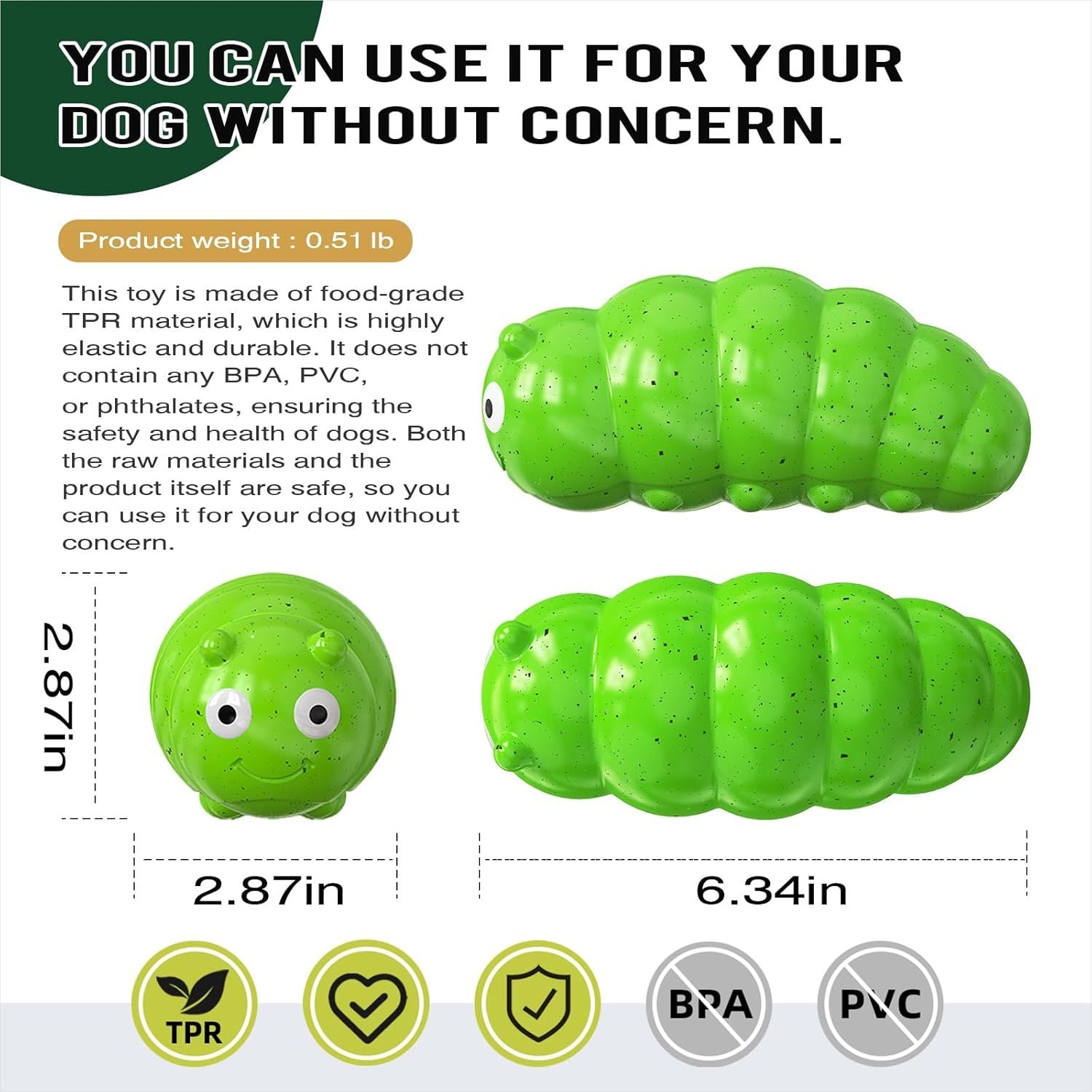 JMT-752586 Interactive TPR Squeaky Dog Chew Toy for Medium to Large Dogs - Bite Resistant Bug Design, Perfect for Indoor and Outdoor Play