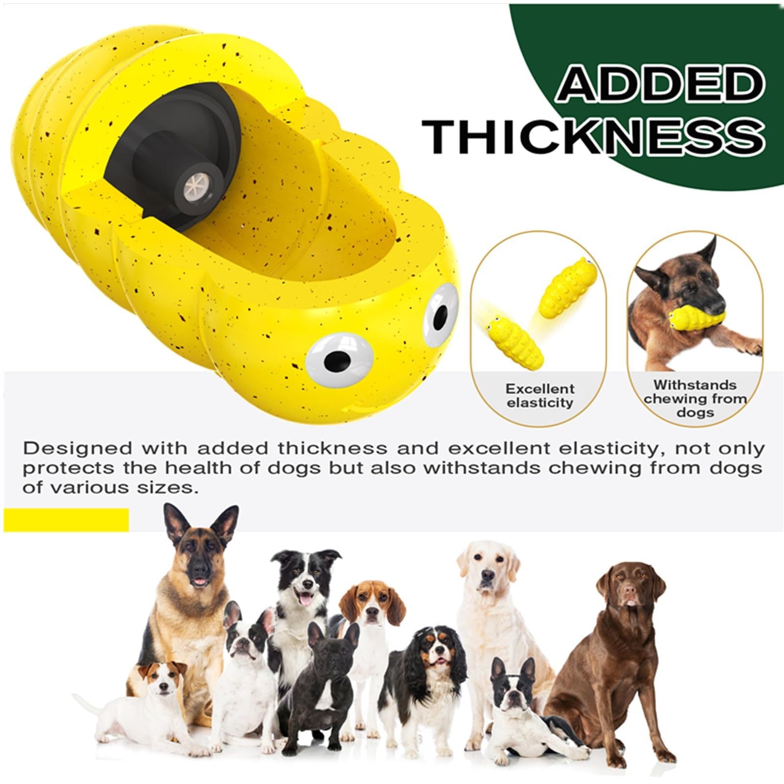 JMT-752906 Indestructible Squeaky Dog Chew Toy for Aggressive Chewers - Durable Food Grade Material for Medium Dogs