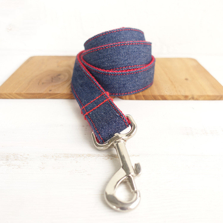 JMT-753098 Denim Blue Polyester Pet Dog Leash - Scalable Traction Belt for Comfortable Control