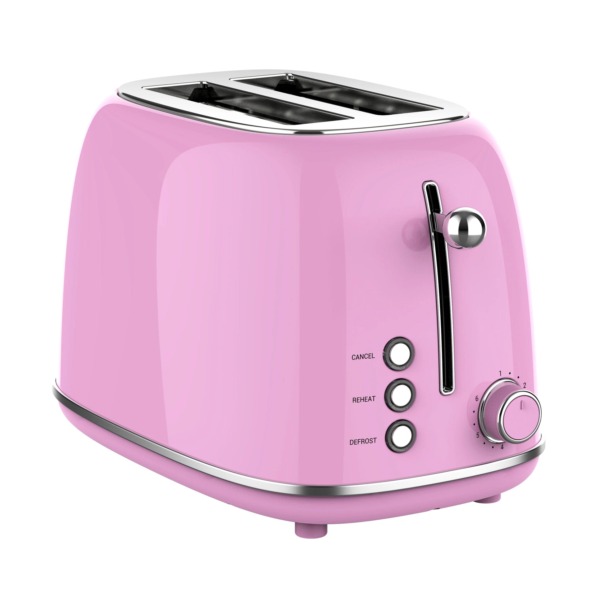 JMT-753418 Extra Wide Slot 2-Slice Toaster with Reheat, Defrost, Cancel Functions and 6 Browning Settings, Retro Design
