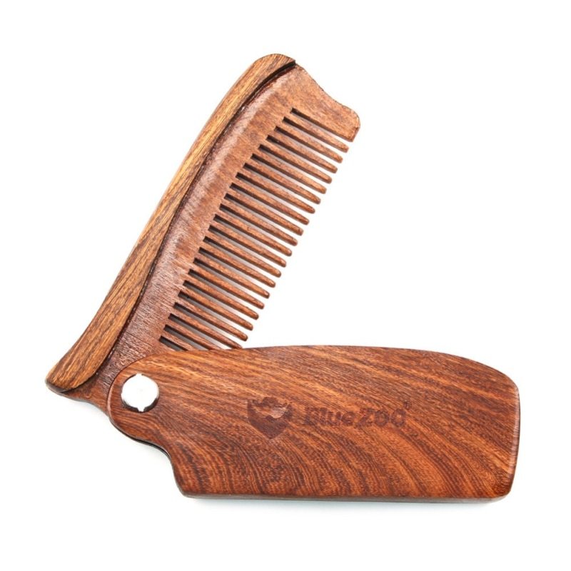 JMT-753738 Folding Comb with PU Leather Carrying Case for Hair and Beard Care